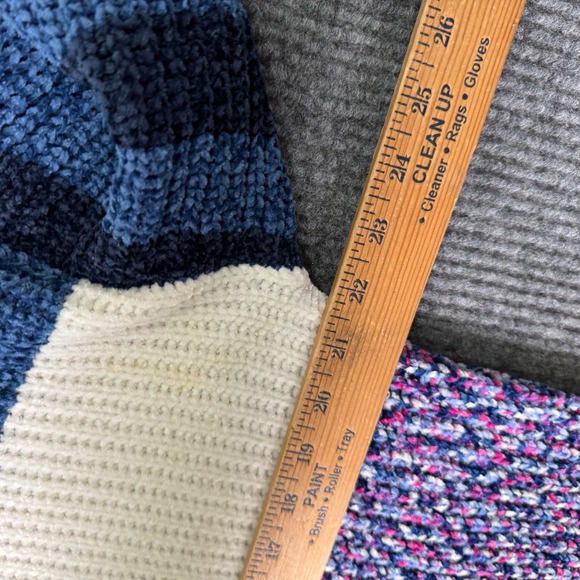 Blush & Bloom Womens M Colorblock Knit Sweater Blue Pink Y2K Preppy Cozy Cottage - Picture 6 of 10